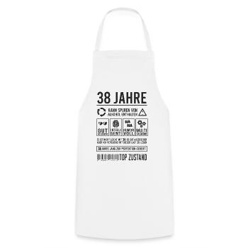 38. Geburtstag Perfektion Lustig 38 Jahre - Kochschürze - Weiß - Vorne - AI Model Male 185 dark (185cm)
