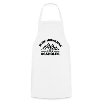 More Mountains Less Assholes Berge Wandern - Kochschürze - Weiß - Vorne - AI Model Male 185 dark (185cm)