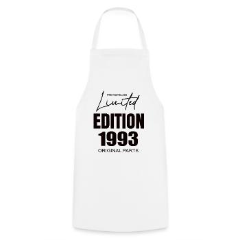 Limited Edition 1993 - Cooking Apron - white - Front - AI Model Male 185 dark (185cm)