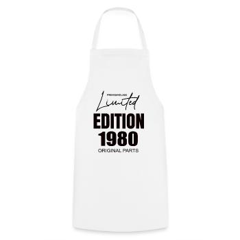 Édition limitée 1980 - Tablier de cuisine - blanc - Devant - AI Model Male 185 dark (185cm)