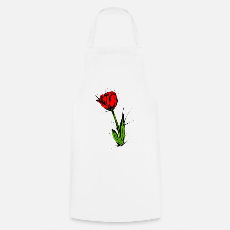 Tulipe fleurie - Tablier de cuisine - blanc