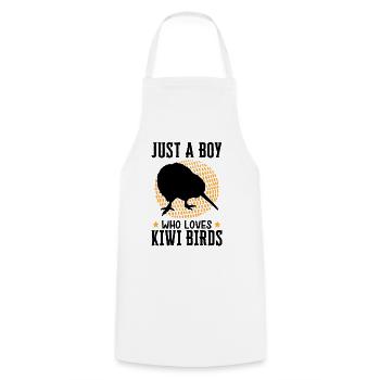 Only a boy who loves kiwi birds - Cooking Apron - white - Front - AI Model Male 185 dark (185cm)