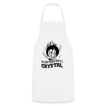 Energy Medicine Healing Positive Energy Crystals - Cooking Apron - white - Front - AI Model Male 185 dark (185cm)