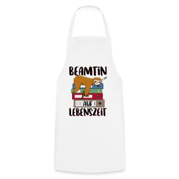 Beamtin auf Lebenszeit Beamten Spruch Faultier - Kochschürze - Weiß - Vorne - AI Model Male 185 dark (185cm)