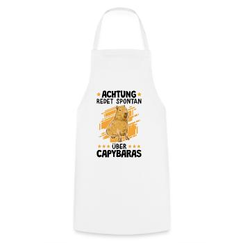 Redet über Capybaras südamerikanisches Capybara - Kochschürze - Weiß - Vorne - AI Model Male 185 dark (185cm)