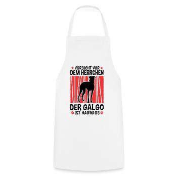 Vorsicht vor dem Galgo Espanol Herrchen - Kochschürze - Weiß - Vorne - AI Model Male 185 dark (185cm)