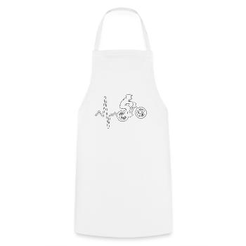 Rythme cardiaque en vélo de montagne - Tablier de cuisine - blanc - Devant - AI Model Male 185 dark (185cm)