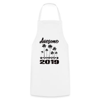 Awesome Since 2019 - Cooking Apron - white - Front - AI Model Male 185 dark (185cm)