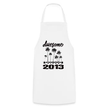 Awesome Since 2013 - Cooking Apron - white - Front - AI Model Male 185 dark (185cm)