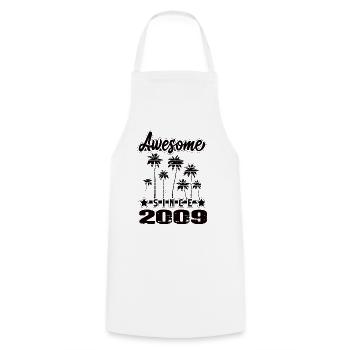 Awesome Since 2009 - Cooking Apron - white - Front - AI Model Male 185 dark (185cm)