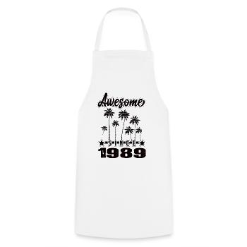 Awesome Since 1989 - Cooking Apron - white - Front - AI Model Male 185 dark (185cm)