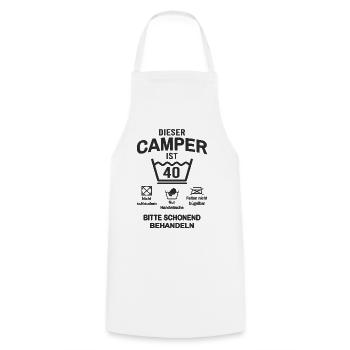 Camper 40. Geburtstag Camping Lustig 40 Jahre - Kochschürze - Weiß - Vorne - AI Model Male 185 dark (185cm)
