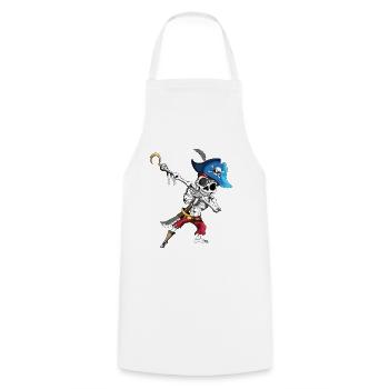 Dabbing Piraten Skelett Augenklappe Piratenschiff - Kochschürze - Weiß - Vorne - AI Model Male 185 dark (185cm)
