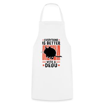Everything is better with Degus Ordinary Degu - Cooking Apron - white - Front - AI Model Male 185 dark (185cm)