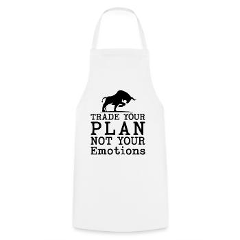 Trade Your Plan Not Your Emotions Investor Quotes - Cooking Apron - white - Front - AI Model Male 185 dark (185cm)