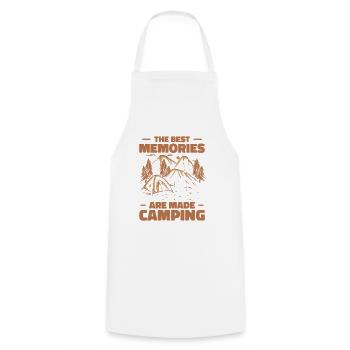 Die besten Erinnerungen werden beim Camping - Kochschürze - Weiß - Vorne - AI Model Male 185 dark (185cm)