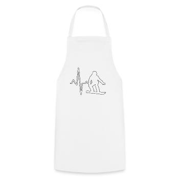 Snowboarding Heartbeat - Cooking Apron - white - Front - AI Model Male 185 dark (185cm)