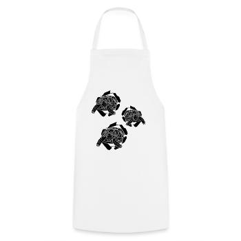 Drôle de tortue qui jette un coup d’œil Tortues Drôle - Tablier de cuisine - blanc - Devant - AI Model Male 185 dark (185cm)