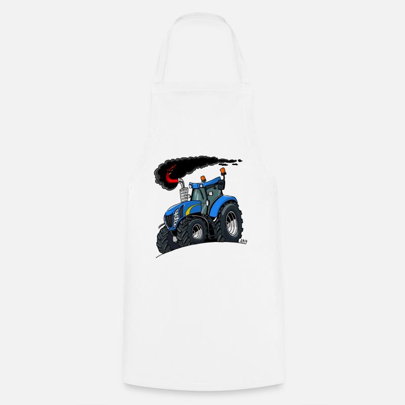 Blauer Traktor - Kochschürze - Weiß