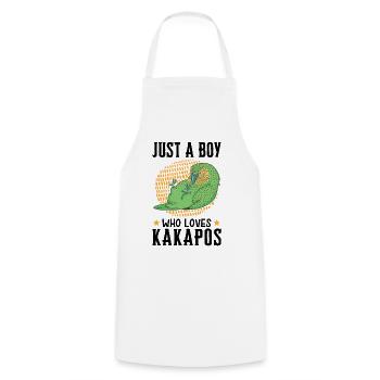 Only a boy who loves Kakapos loves Kakapo - Cooking Apron - white - Front - AI Model Male 185 dark (185cm)