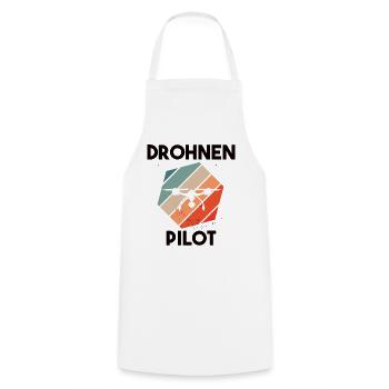 Drohnenpilot Spruch - Kochschürze - Weiß - Vorne - AI Model Male 185 dark (185cm)