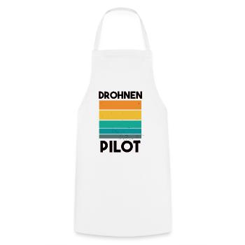 Drohnenpilot Spruch - Kochschürze - Weiß - Vorne - AI Model Male 185 dark (185cm)