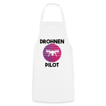 Drohnenpilot Spruch - Kochschürze - Weiß - Vorne - AI Model Male 185 dark (185cm)