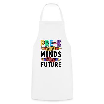 Preschool Kids Back to School Little Minds Bright - Cooking Apron - white - Front - AI Model Male 185 dark (185cm)