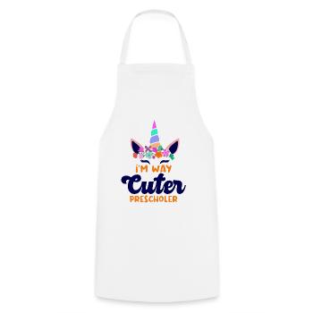 Preschool Kids Back to School Way Cuter for Girls - Cooking Apron - white - Front - AI Model Male 185 dark (185cm)