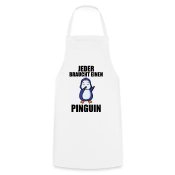 Pinguin Pinguine - Kochschürze - Weiß - Vorne - AI Model Male 185 dark (185cm)