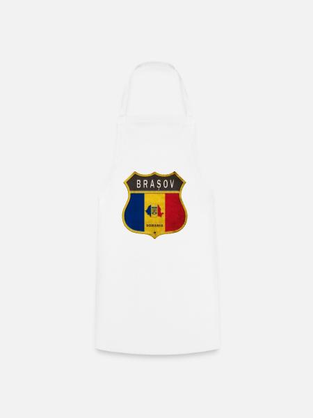 Brașov Rumänien Wappen Design - Kochschürze - Weiß