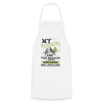 Ma perruche Perroquet Perruche - Tablier de cuisine - blanc - Devant - AI Model Male 185 dark (185cm)
