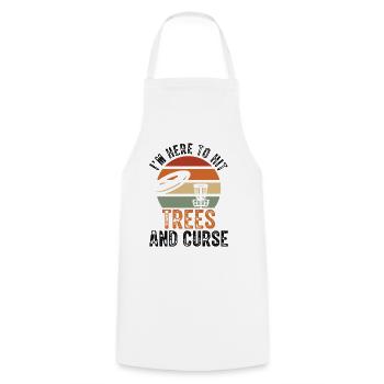 Je suis ici pour jouer à Trees Disc Golf Vintage Ultimate - Tablier de cuisine - blanc - Devant - AI Model Male 185 dark (185cm)