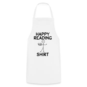 Happy Reading Shirt Stick Figure Book Lover - Kochschürze - Weiß - Vorne - AI Model Male 185 dark (185cm)