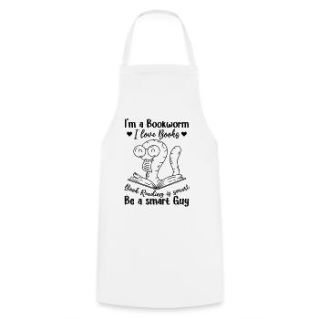 Book Reading Bookworm - I Am A Bookworm I Love - Kochschürze - Weiß - Vorne - AI Model Male 185 dark (185cm)