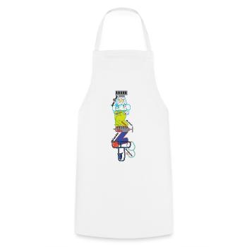 Motif du médecin - Tablier de cuisine - blanc - Devant - AI Model Male 185 dark (185cm)