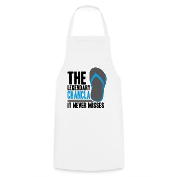 The Legendary Chancla Spanish Mexican La - Cooking Apron - white - Front - AI Model Male 185 dark (185cm)