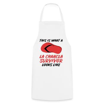 La Chancla Survivor Spanish Mexican La - Cooking Apron - white - Front - AI Model Male 185 dark (185cm)