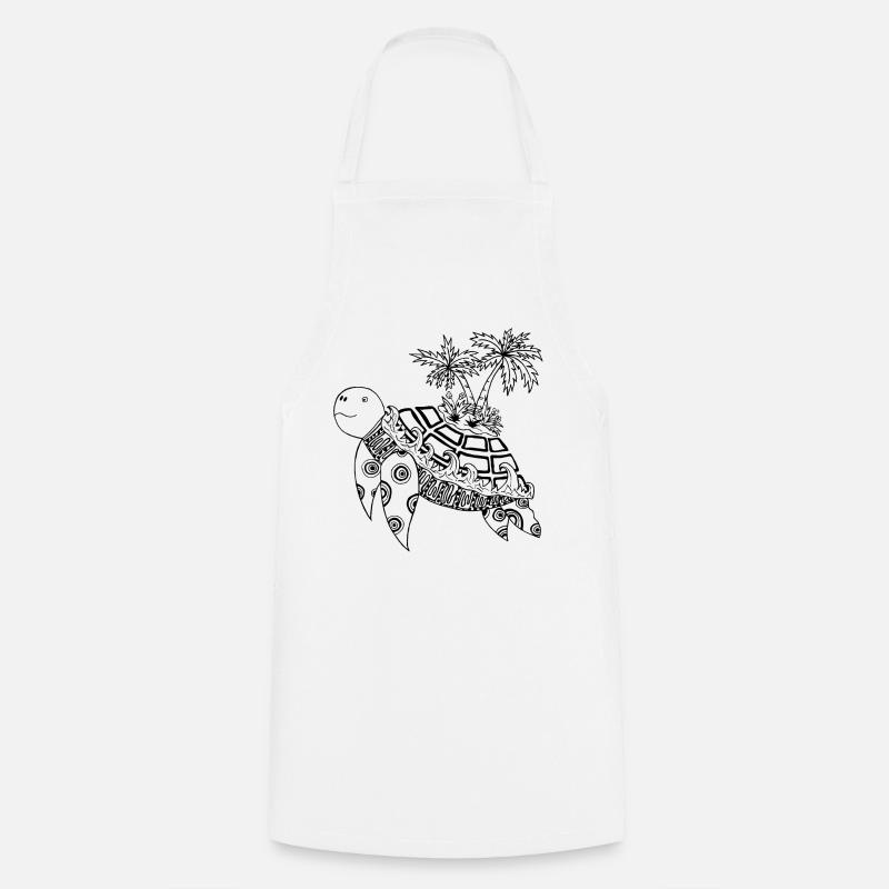 Turtle with island on its back - Cooking Apron - white