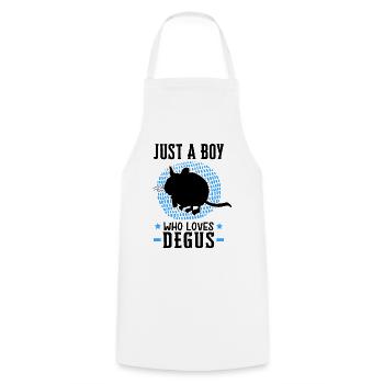 Only a boy of the Degus loves rodent Chile - Cooking Apron - white - Front - AI Model Male 185 dark (185cm)