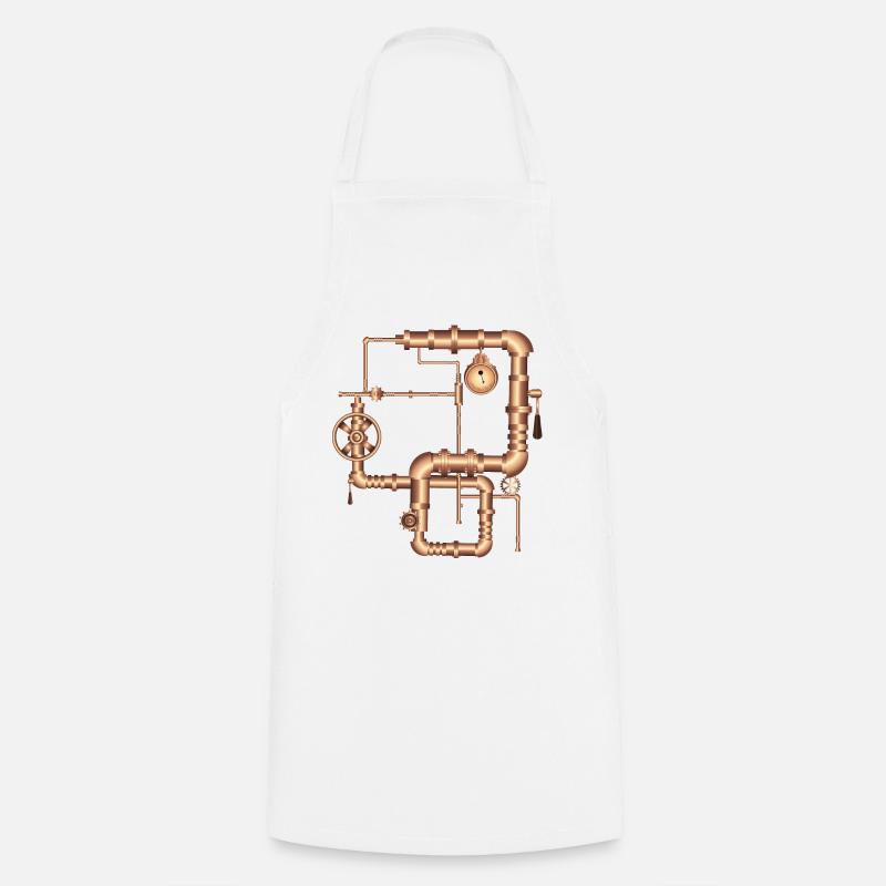 Style steampunk dans le look de la machine à vapeur - Tablier de cuisine - blanc