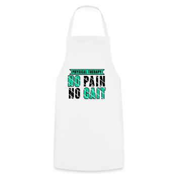 Physical Therapy No Pain No Gait Physics PT - Kochschürze - Weiß - Vorne - AI Model Male 185 dark (185cm)