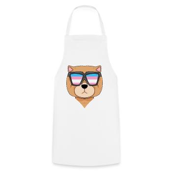 Transgender Chow Chow Dog - Dog with Glasses - Cooking Apron - white - Front - AI Model Male 185 dark (185cm)