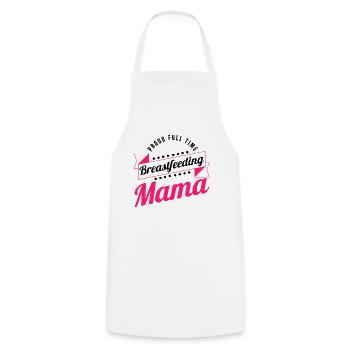 Breastfeeding Normalized Proud Full Time - Cooking Apron - white - Front - AI Model Male 185 dark (185cm)