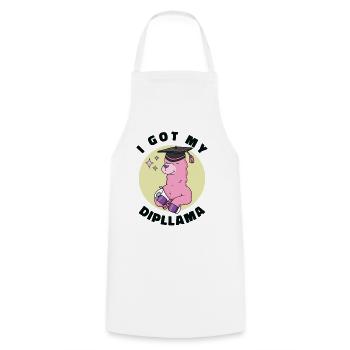 Diplôme J’ai mon Dipllama - Tablier de cuisine - blanc - Devant - AI Model Male 185 dark (185cm)