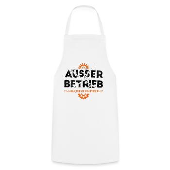 Handwerker AUSSER BETRIEB Arbeits-Kollegen Sprüche - Kochschürze - Weiß - Vorne - AI Model Male 185 dark (185cm)