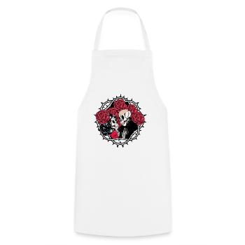 Amour infini et romance Gothic Bones Squelette - Tablier de cuisine - blanc - Devant - AI Model Male 185 dark (185cm)