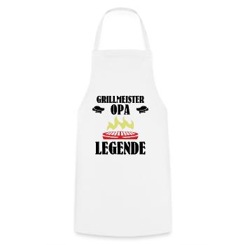 Grillmeister Opa Legende - Grillen BBQ Spruch - Kochschürze - Weiß - Vorne - AI Model Male 185 dark (185cm)