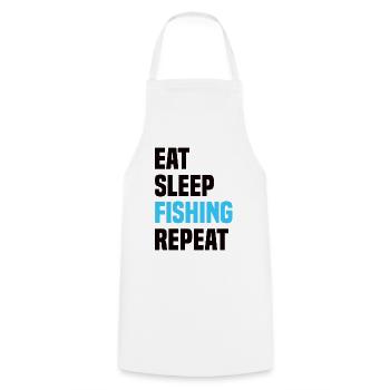 Manger dormir Pêche Répéter - Tablier de cuisine - blanc - Devant - AI Model Male 185 dark (185cm)