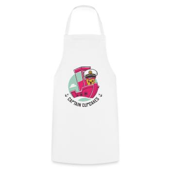 Baking Team Captain Cupcakes Baker Pastry Chef - Cooking Apron - white - Front - AI Model Male 185 dark (185cm)